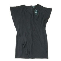 NWT LAUREN Ralph Lauren Sazana Shift in Black Jersey Crepe Overlay Dress 12 - £25.79 GBP