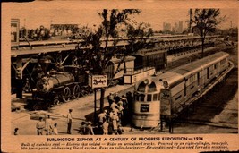 Advertising POSTCARD-BURLINGTON ZEPHYRE-1934 Century Of Progress Expo. Il BK59 - £4.47 GBP
