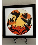 Hummingbird Shadow Box: Nature Inspired Floral Art (8x8 Inch) - $50.00
