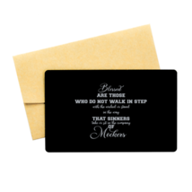 Motivational Christian Black Aluminum Card, Blessed are those who do not... - £13.14 GBP