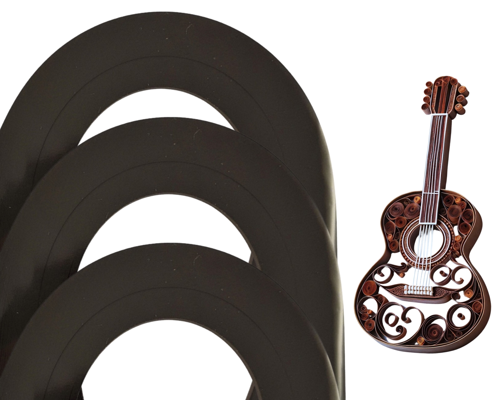 Cardstock Quilling Strips On-edge 300 Strips Dark Brown C40 1 mm/3 mm/5 mm - $5.82