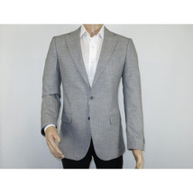 Men Sport Coat by Berlusconi Turkey Soft European Plaid #AT77 02 Gray Linen image 6