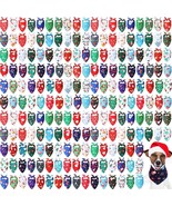 200 Pcs Christmas Dog Bandanas Bulk Xmas Dog Bandanas Snowman Santa Snow... - $81.99