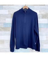 Patagonia Recycled Cashmere 1/4 Zip Mock Neck Sweater Navy Blue Mens Large - $178.19