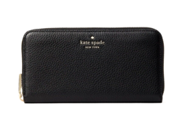 New Kate Spade Leila Large Continental Wallet Pebble Leather Black - £63.92 GBP