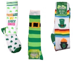 Women’s St. Patrick Knee Socks Novelty-Lucky-PotOGold-Leprechaun-Shamrock-CHOOSE - £3.78 GBP+