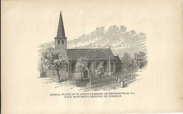 Burial Place of James Blaine&#39;s Parents Original 1884 Print First Edition 5 x 7 - £20.32 GBP