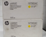 HP Genuine LaserJet Q7582AC Yellow Print Cartridge  NEW IN BOX (LOT of 2) - £29.37 GBP