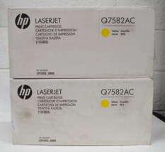 Hp Genuine Laser Jet Q7582AC Yellow Print Cartridge New In Box (Lot Of 2) - $37.36