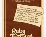 Ruby Tuesday Restaurants Menuette Mailer Tennessee Alabama Georgia  - $18.78