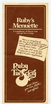 Ruby Tuesday Restaurants Menuette Mailer Tennessee Alabama Georgia  - £14.77 GBP