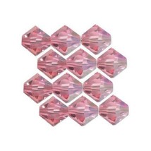 12 Rose AB Bicone Swarovski Crystal Beads 5301 3mm New - £7.27 GBP