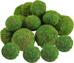 18 Pack Decorative Faux Dried Moss Balls- 6 Pcs. 3 Point 1 Inch Artificial Green - £31.32 GBP