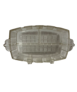 Rectangular Relish Dish Clear Cut Glass Divided Handled Vintage Unique S... - $16.47 CAD