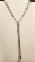 Curb Chain Lariat Necklace (18-29 In) 316L Stainless Steel, 28.7 gr. 5mm Wide - £15.65 GBP