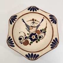 Tonala Mexico Pottery Folk Art Bird Wall Hanging Sandstone Plate 13&quot; Vtg... - $38.69