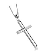 Cross Necklace Sterling Silver Religious Cross Pendant Necklace Birthday - $138.08