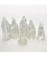 Nativity Religious Figurines Iridescent Glass Jesus 6 Pcs Vintage 4&quot; w/ ... - $54.66 CAD