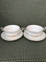 Vintage 1960s Royal Albert Val D&#39;or Footed Cream Soup Bowl with Saucer ( 2sets ) - £57.54 GBP