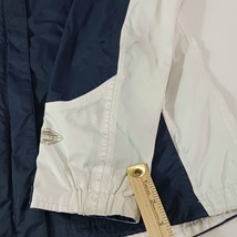 Columbia XL2335 Women's Blue & White Full Zip Hoodie Rain Nylon Jacket Size L image 4