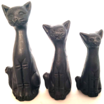 Red Ware Pottery 3 Cat Family Made in Mexico Vintage - £29.28 GBP