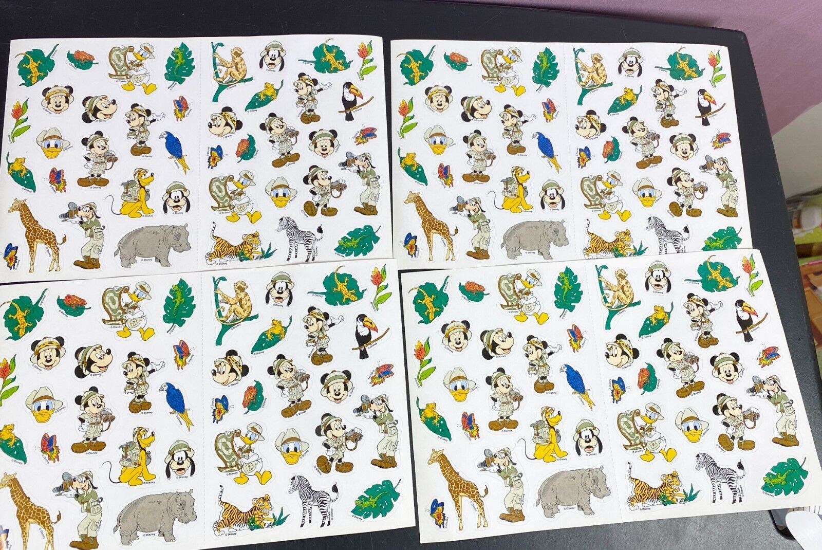 Primary image for Mickey Mouse Safari Mini Goofy Pluto Stickers 4 Sheets 160 Stickers Vintage