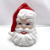 Vintage Christmas Santa Head Ceramic Hand Made 7&quot; - $24.13