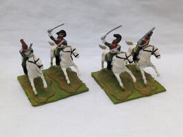 (2) Painted Napoleonic Infantry With Swords Cavalry Groups 20MM Miniatures - $19.41 CAD