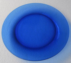 Arcoroc Cobalt Blue Extra Large 10 1/2&quot; Thick Glass Dinner Plate - New- Made In  - £15.61 GBP
