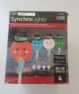 GEMMY LightShow SynchroLights 4 Color-Changing Snowman Heads 2016 Pathwa... - $52.95