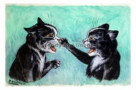 rs2749 - Louis Wain Cats Fight - photograph 6x4 - £2.20 GBP