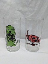 Set Of (2) Cartoon Dog Shoes And Bone Glass Cups 4 1/2&quot; - £24.95 GBP