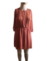 Sweet Storm Dress Orange Coral Spice Color Woman Small Elastic Sleeves &amp; Waist - £17.46 GBP