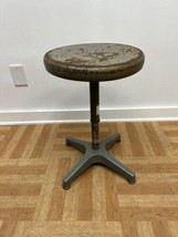 Vintage SHOP STOOL metal steel chair mid century garage bar swivel spinn... - $49.99