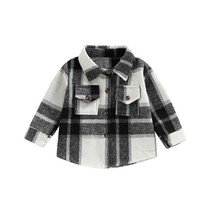Kid Baby Boy Girl Cotton Plaid Shirt Jacket Infant  Coat Winter Spring Autumn Wa - £54.85 GBP