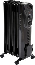 Indoor Portable Radiator Heater 1500W Made of Durable Rust-Resistant Steel Black - £26.89 GBP