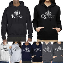 Nwt Valentine&#39;s Day His &amp; Hers King Queen Love Couple Matching Hoodie Sweatshirt - £16.28 GBP