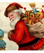 1907 Copyright Embossed Christmas Postcard Old Santa With Child And Toys - $29.88 CAD