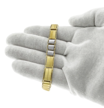 Authenticity Guarantee 
Men 10k Gold Bracelet Two Tone White Yellow 10mm  8.5&quot; - £925.34 GBP