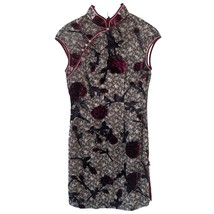 Qipao Womens Dress Traditional Full Length 9 Silky Chinese Black Floral ... - $650.81 MXN