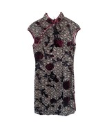 Qipao Womens Dress Traditional Full Length 9 Silky Chinese Black Floral ... - $34.99