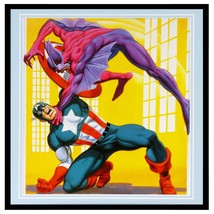 VINTAGE 1988 Marvel Captain America Framed 12x12 Poster Display - £31.64 GBP