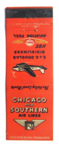 Chicago and Southern Air Lines C&amp;S Douglas Dixieliner 20 Strike Matchbook Cover - £1.39 GBP