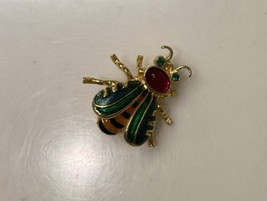 Joan Rivers Bee Pin Brooch Winged Honeybee Cute As A Bug Enamel Crystals... - $29.92