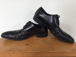 Kenneth Cole Regal Presence Black Leather Oxford Square Toe Dress Shoe 8.5M 42 - $49.99