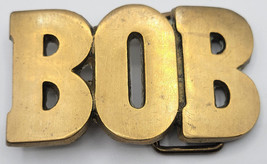 Name &#39;BOB&#39; Solid Brass Metal Belt Buckle R.O.C. Taiwan D-840 1970s 1.5&quot; ... - £21.57 GBP
