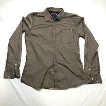 Tommy Hilfiger Button Down Shirt ____ XL Brown Houndstooth Cotton Collared - $14.03