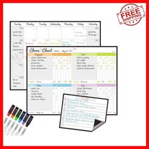 Non-Staining Magnetic Dry Erase Chore Chart &amp; Calendar - Fridge Essential! - $498.97 MXN