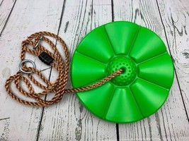 Heavy Duty Green Disc Tree Swing with Rope for Outdoor Play Easy DIY Add... - £22.58 GBP