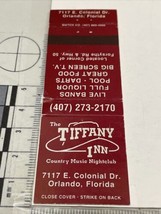 Vintage Matchbook Cover  The Tiffany Inn restaurant Orlando, FL gmg  Unstruck - £9.89 GBP